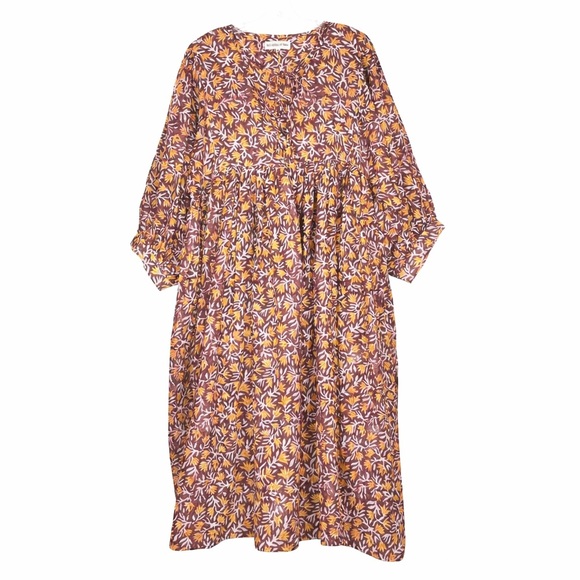 Daughters of India Kyra Dress Sumac Size 2XL Floral Cotton Boho - Picture 2 of 10